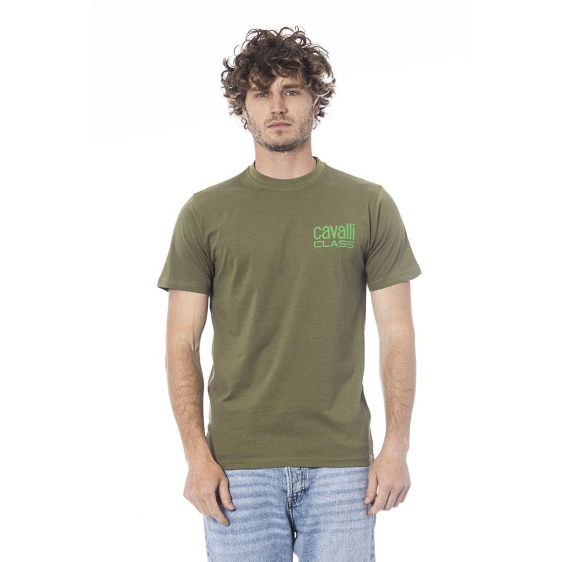 Green Cotton Men T-Shirt Cavalli Class