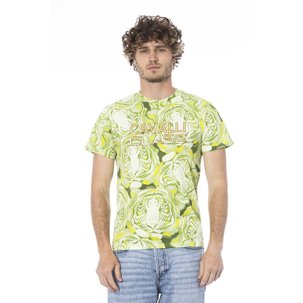 Green Cotton Men T-Shirt Cavalli Class