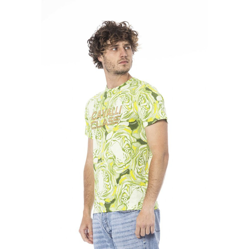 Green Cotton Men T-Shirt Cavalli Class