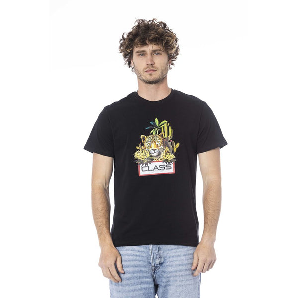 Black Cotton Men T-Shirt Cavalli Class