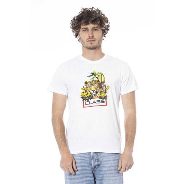 White Cotton Men T-Shirt Cavalli Class