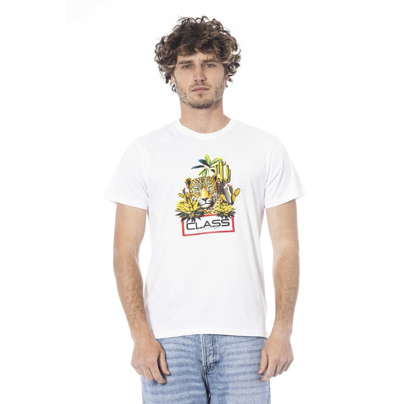 White Cotton Men T-Shirt Cavalli Class
