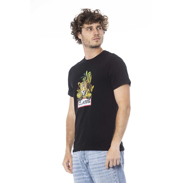 Black Cotton Men T-Shirt Cavalli Class