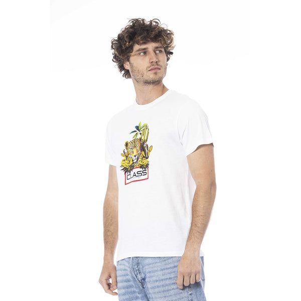 White Cotton Men T-Shirt Cavalli Class