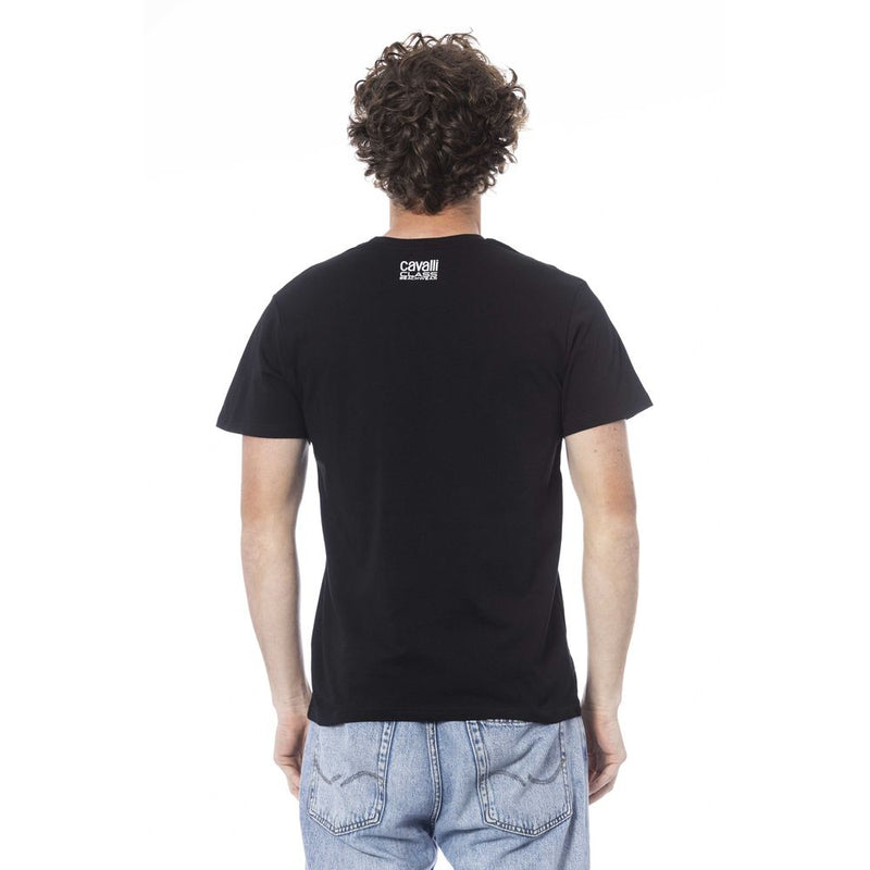 Black Cotton Men T-Shirt Cavalli Class
