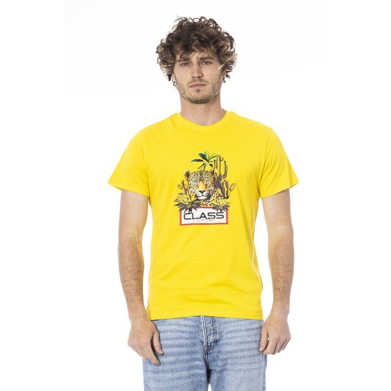 Yellow Cotton Men T-Shirt Cavalli Class