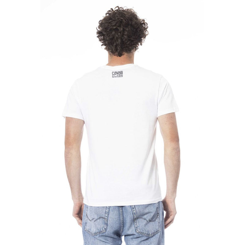 White Cotton Men T-Shirt Cavalli Class