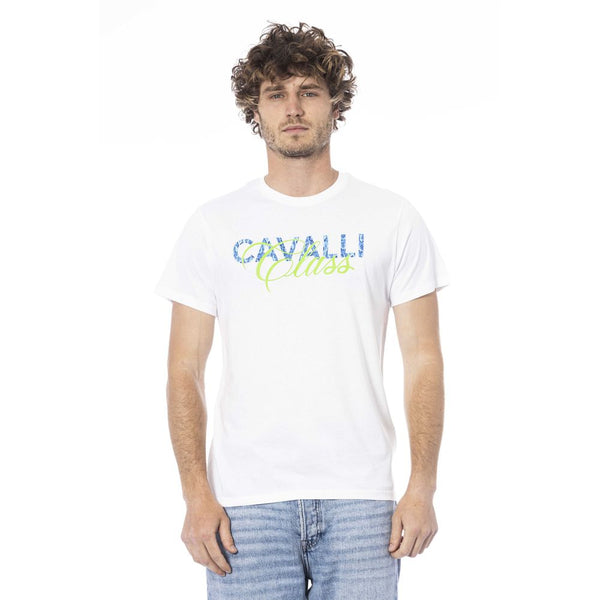 White Cotton Men T-Shirt Cavalli Class