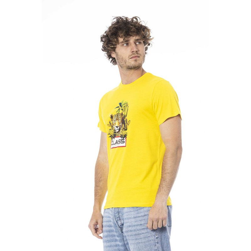 Yellow Cotton Men T-Shirt Cavalli Class