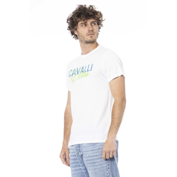 White Cotton Men T-Shirt Cavalli Class