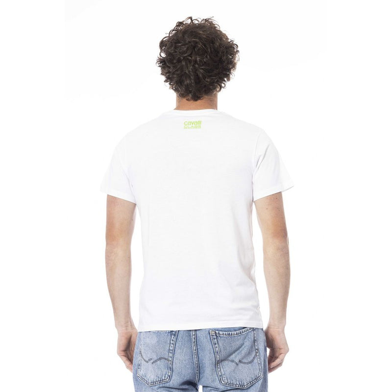 White Cotton Men T-Shirt Cavalli Class