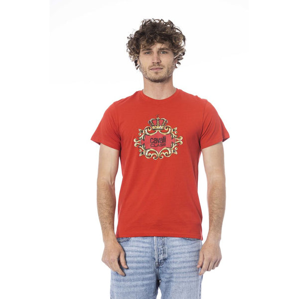 Red Cotton Men T-Shirt Cavalli Class