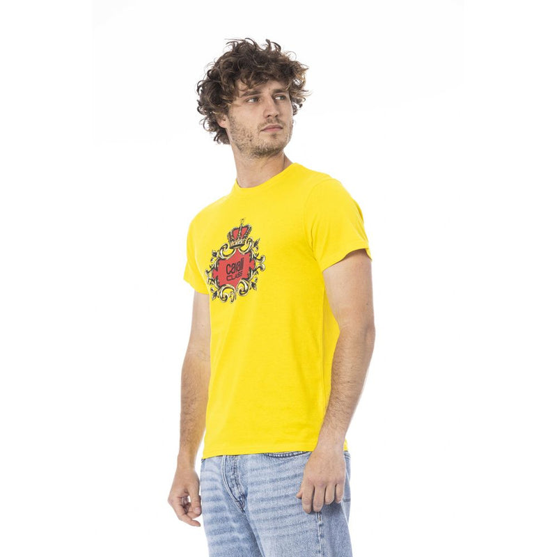 Yellow Cotton Men T-Shirt Cavalli Class