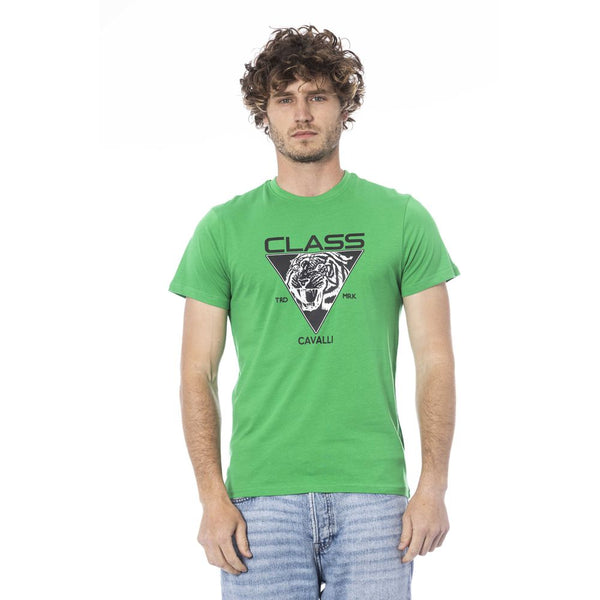 Green Cotton Men T-Shirt Cavalli Class