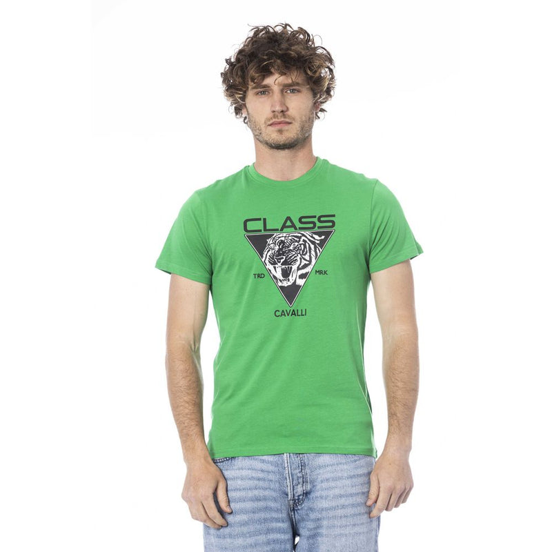 Green Cotton Men T-Shirt Cavalli Class
