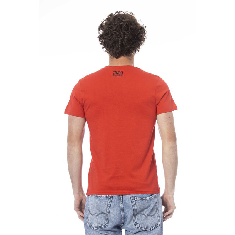 Red Cotton Men T-Shirt Cavalli Class
