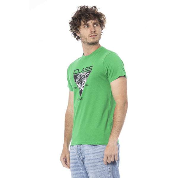 Green Cotton Men T-Shirt Cavalli Class