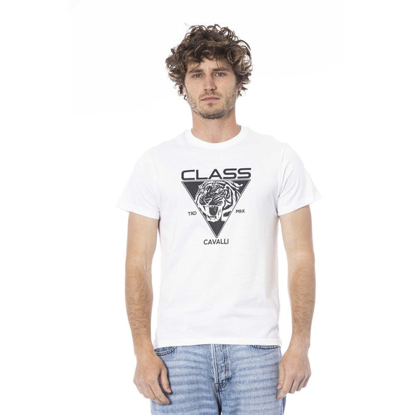 White Cotton Men T-Shirt Cavalli Class