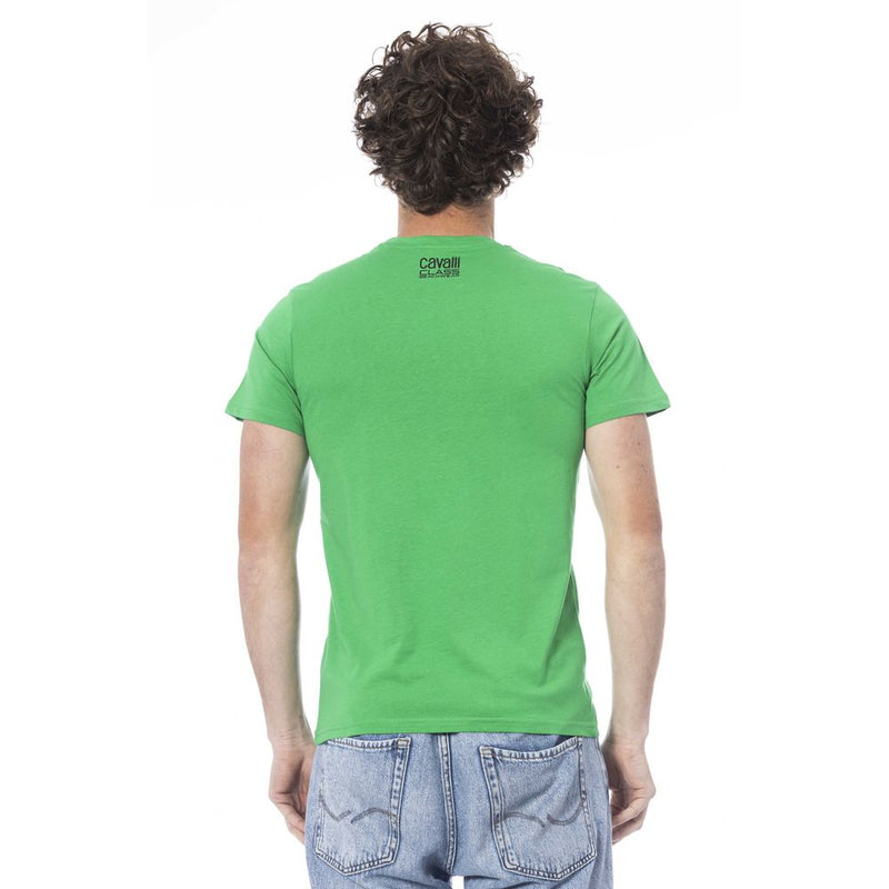 Green Cotton Men T-Shirt Cavalli Class