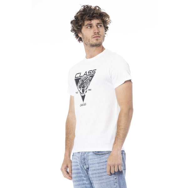 White Cotton Men T-Shirt Cavalli Class