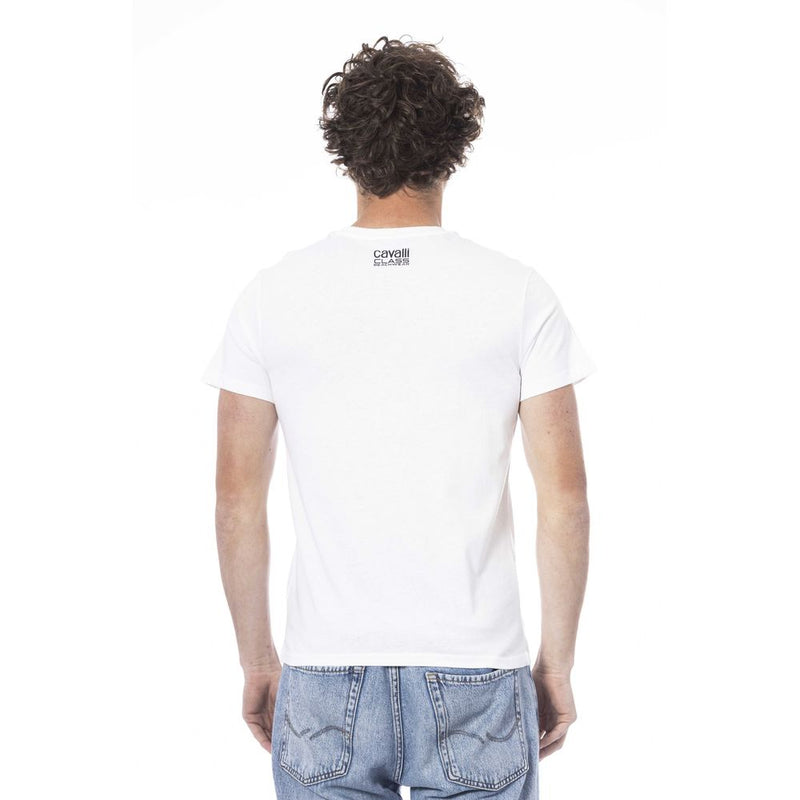 White Cotton Men T-Shirt Cavalli Class