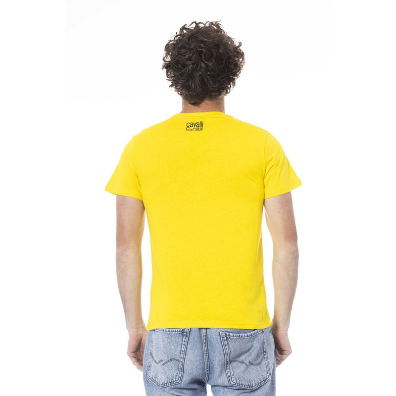 Yellow Cotton Men T-Shirt Cavalli Class