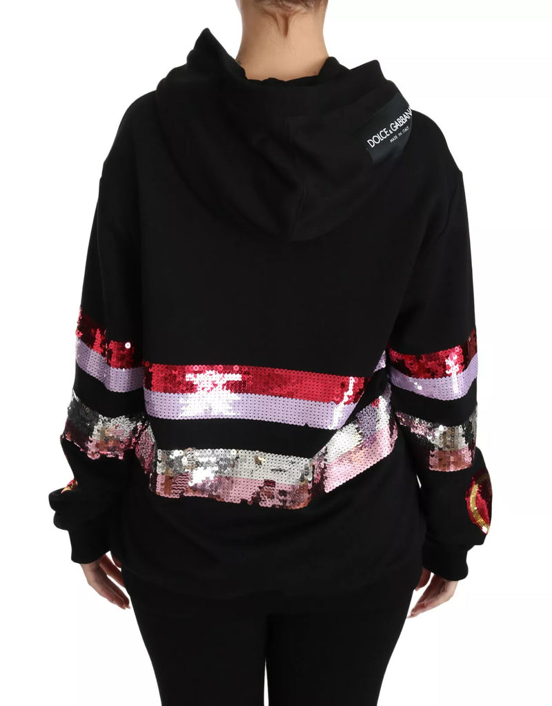 DG Sequined Hooded Pullover Sweater Dolce & Gabbana