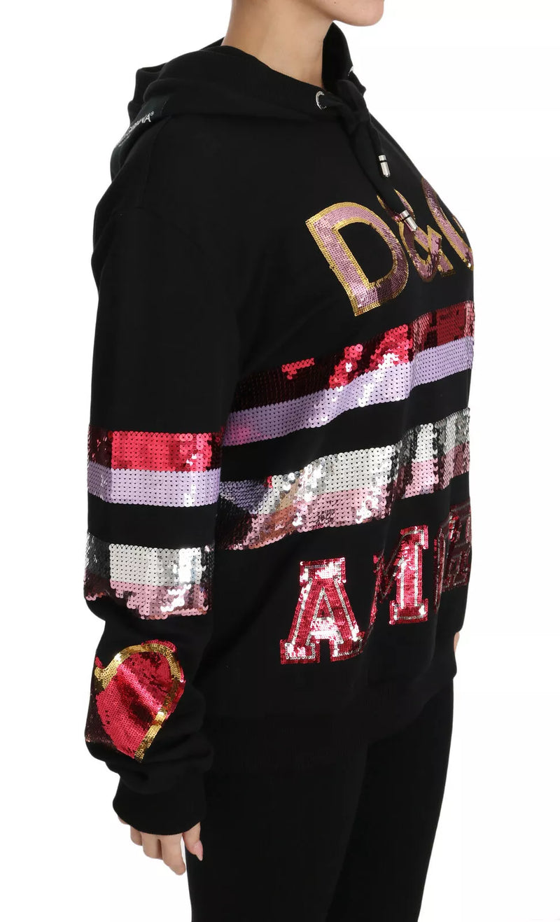 DG Sequined Hooded Pullover Sweater Dolce & Gabbana