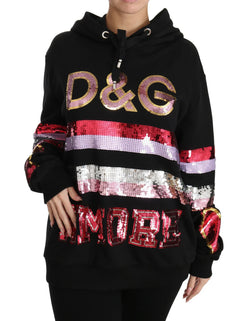 DG Sequined Hooded Pullover Sweater Dolce & Gabbana