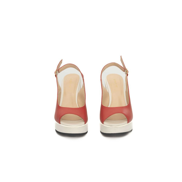 Red Calf Leather Women Sandal Cerruti 1881