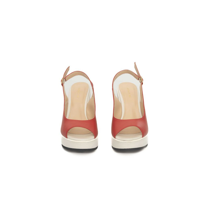 Red Calf Leather Women Sandal Cerruti 1881