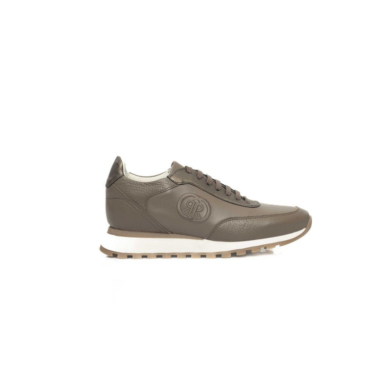 Beige Leather Women Sneaker Cerruti 1881