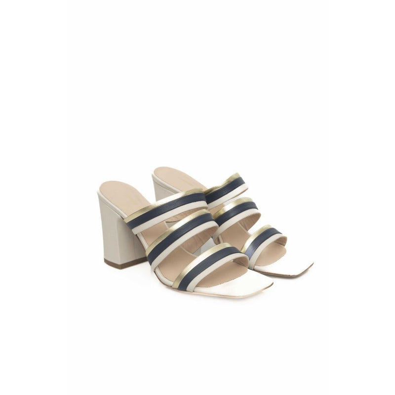 White Goat Leather Women Sandal Cerruti 1881