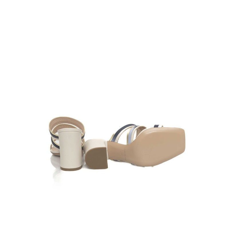 White Goat Leather Women Sandal Cerruti 1881