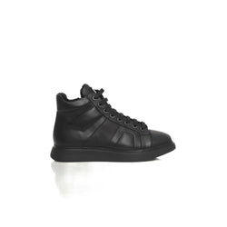 Black Leather Women Sneaker Cerruti 1881