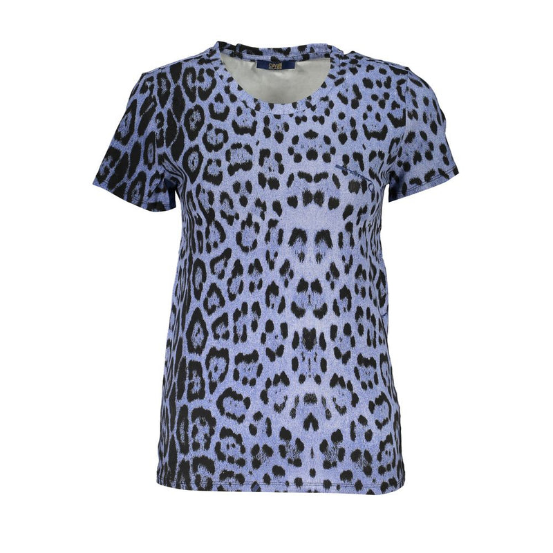 Light Blue Cotton Tops & T-Shirt Cavalli Class