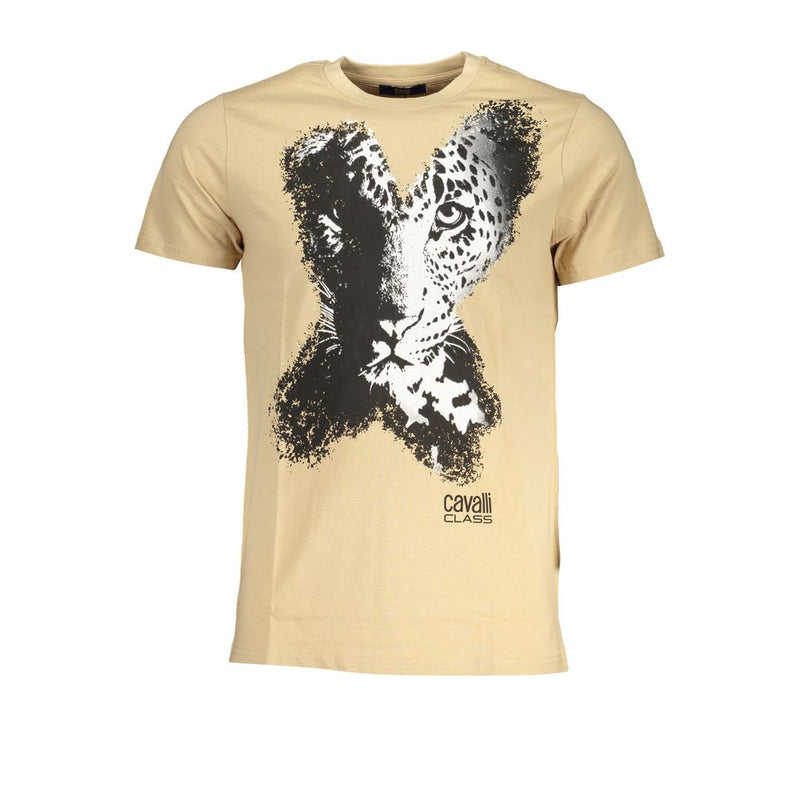 Beige Cotton T-Shirt Cavalli Class