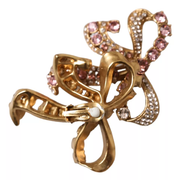 Gold Brass Pink Clear Crystal Bow Fiocchi Christmas Dolce & Gabbana