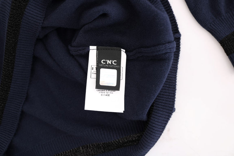 Elegant Blue V-Neck Sweater Costume National