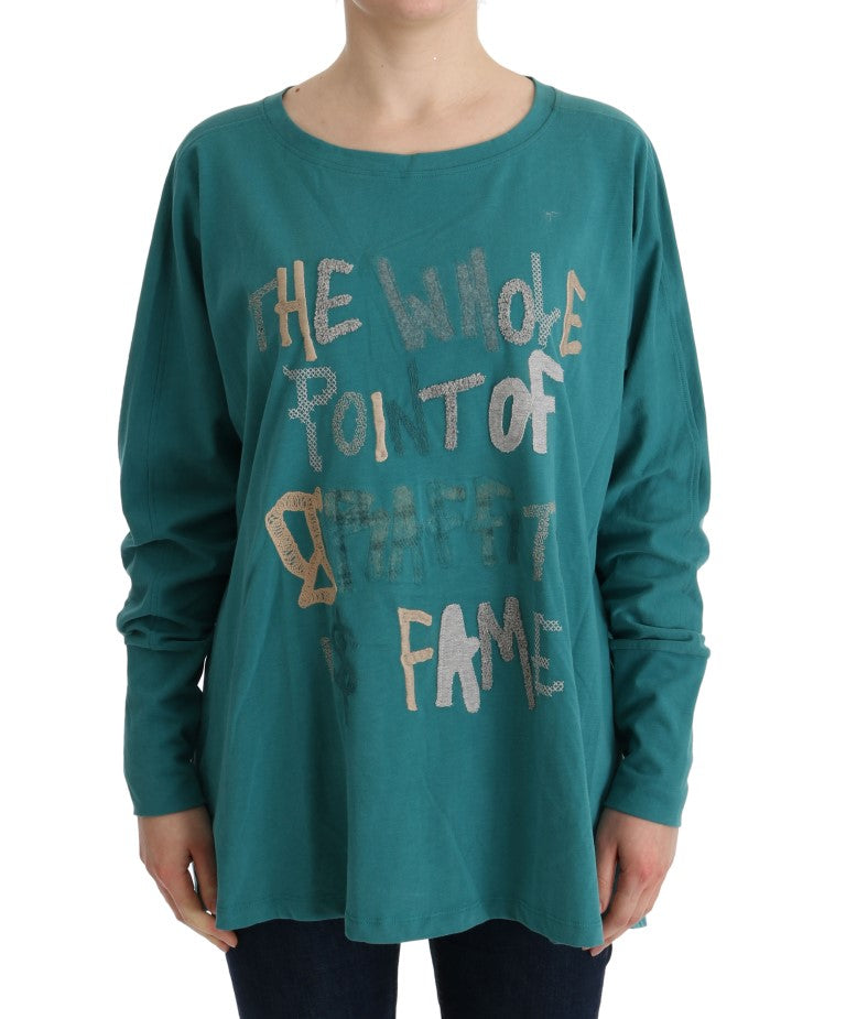 Elegant Crewneck Cotton Sweater in Green John Galliano