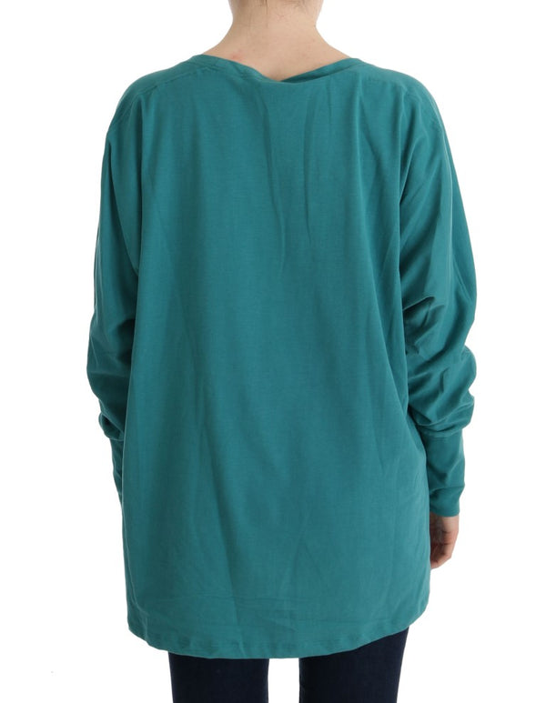 Elegant Crewneck Cotton Sweater in Green John Galliano