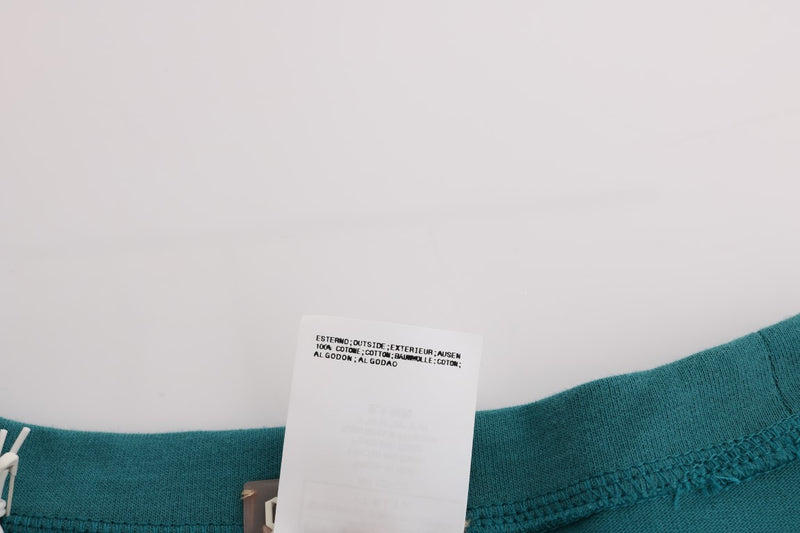 Elegant Crewneck Cotton Sweater in Green John Galliano