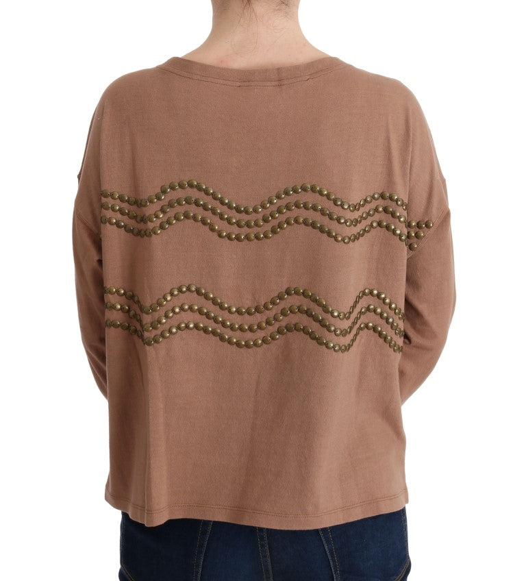 Chic Brown Crewneck Cotton Sweater John Galliano