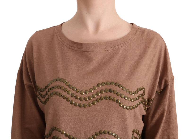 Chic Brown Crewneck Cotton Sweater John Galliano