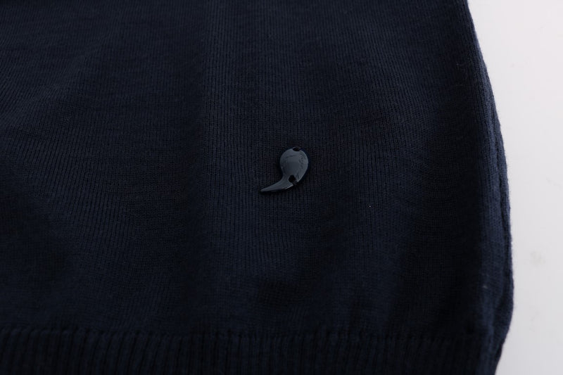 Elegant Over Knee Blue Wool Dress MARGHI LO'