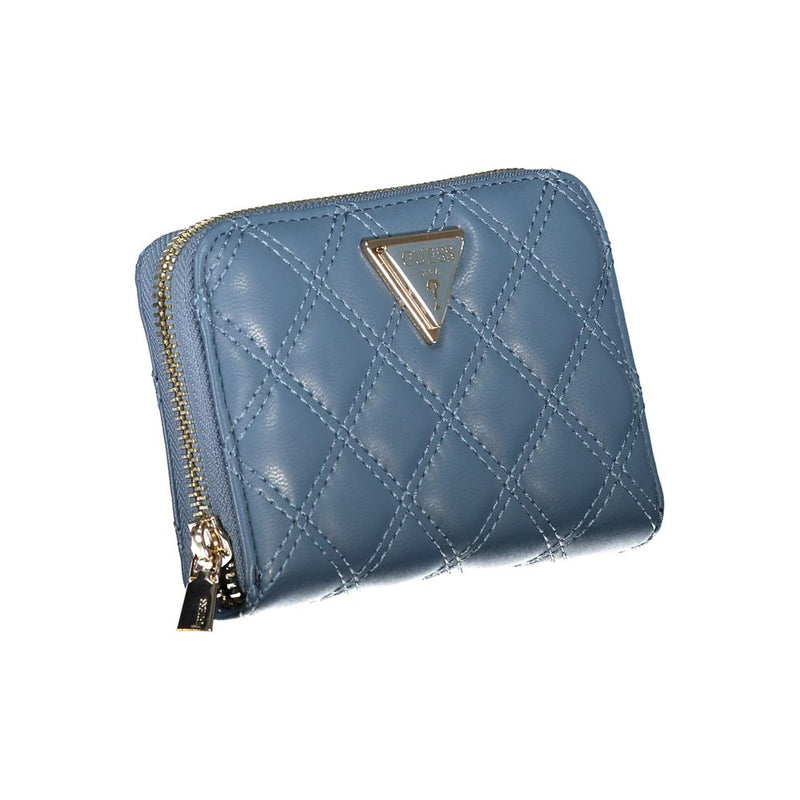 Blue Polyethylene Wallet Guess Jeans