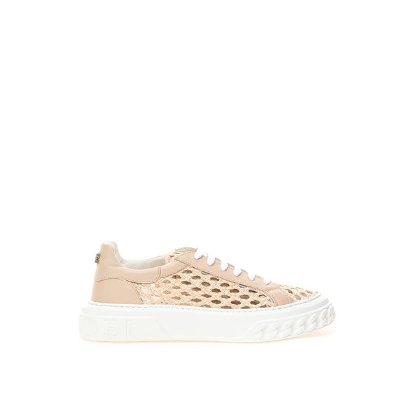 Casadei Chic Beige Leather Sneakers Casadei