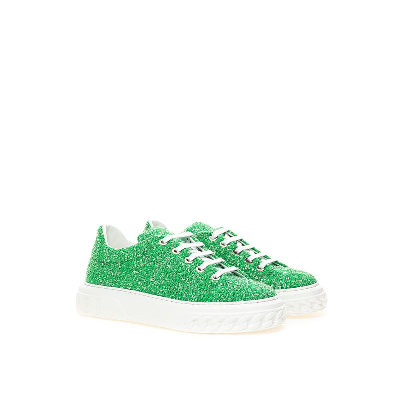 Emerald Elegance Leather Sneakers Casadei