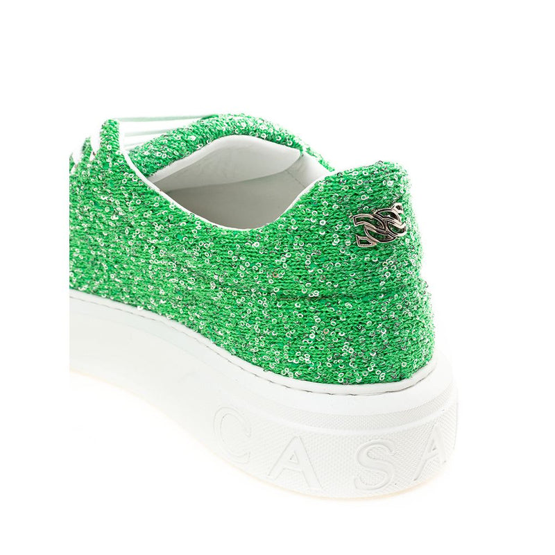 Emerald Elegance Leather Sneakers Casadei