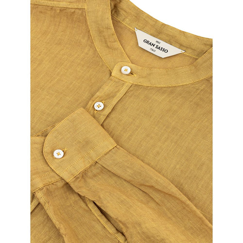 Gold Linen Elegance Men's Shirt Gran Sasso